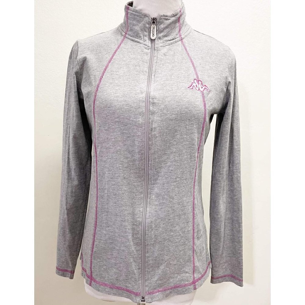 Kappa Large Zip Up Sweater Gray